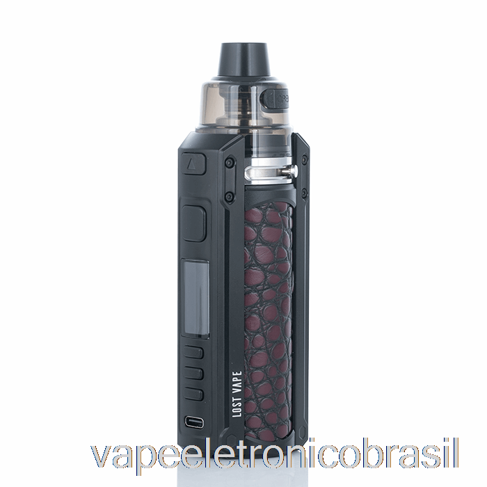 Vape Recarregável Perdido Vape Ursa Quest 100w Pod Mod Kit Preto / Couro De Crocodilo